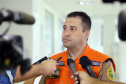 O governador Carlos Massa Ratinho Júnior visitou nesta segunda-feira (14) a estrutura da Coordenadoria Estadual de Proteção e Defesa Civil do Paraná. O órgão, localizado no Palácio Araucária, em Curitiba, faz o monitoramento dos eventos climáticos que ocorrem no Estado por meio do Centro Estadual de Gerenciamento de Riscos e Desastres (Cegerd). Na foto,  o coordenador executivo de Proteção e de Defesa Civil, major Adriano de Mello.  -  Curitiba, 14/01/2019  - Foto: José Fernando Ogura/ANPr