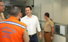 O governador Carlos Massa Ratinho Júnior visitou nesta segunda-feira (14) a estrutura da Coordenadoria Estadual de Proteção e Defesa Civil do Paraná. O órgão, localizado no Palácio Araucária, em Curitiba, faz o monitoramento dos eventos climáticos que ocorrem no Estado por meio do Centro Estadual de Gerenciamento de Riscos e Desastres (Cegerd). - Curitiba, 14/01/2019 - Foto: Rodrigo Félix Leal/ANPr