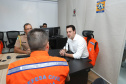 O governador Carlos Massa Ratinho Júnior visitou nesta segunda-feira (14) a estrutura da Coordenadoria Estadual de Proteção e Defesa Civil do Paraná. O órgão, localizado no Palácio Araucária, em Curitiba, faz o monitoramento dos eventos climáticos que ocorrem no Estado por meio do Centro Estadual de Gerenciamento de Riscos e Desastres (Cegerd). - Curitiba, 14/01/2019 - Foto: Rodrigo Félix Leal/ANPr