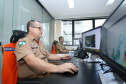 O governador Carlos Massa Ratinho Júnior visitou nesta segunda-feira (14) a estrutura da Coordenadoria Estadual de Proteção e Defesa Civil do Paraná. O órgão, localizado no Palácio Araucária, em Curitiba, faz o monitoramento dos eventos climáticos que ocorrem no Estado por meio do Centro Estadual de Gerenciamento de Riscos e Desastres (Cegerd). - Curitiba, 14/01/2019 - Foto: Rodrigo Félix Leal/ANPr