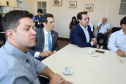 O governador Carlos Massa Ratinho Junior, acompanhou a apresentação das diretrizes de trabalho da nova gestão para a Educação, em encontro com o secretário Renato Feder e funcionários da Secretaria de Educação e do Esporte.Curitiba, 17-01-19.Foto: Foto: Rodrigo Félix Leal