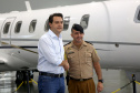 O governador Carlos Massa Ratinho Junior entregou nesta quinta-feira (17) a aeronave que ficava à disposição do poder executivo e ficava baseada em um hangar no Aeroporto do Bacacheri. O término do uso do avião vai gerar uma economia de R$ 4,5 milhões por ano aos cofres públicos.  -  Curitiba, 17/01/2019  -  Foto: Jaelson Lucas/ANPr