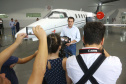 O governador Carlos Massa Ratinho Junior entregou nesta quinta-feira (17) a aeronave que ficava à disposição do poder executivo e ficava baseada em um hangar no Aeroporto do Bacacheri. O término do uso do avião vai gerar uma economia de R$ 4,5 milhões por ano aos cofres públicos.  -  Curitiba, 17/01/2019  -  Foto: Jaelson Lucas/ANPr
