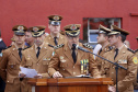 O governador Carlos Massa Ratinho Junior participa da solenidade de troca de comando do Corpo de Bombeiros do Paraná. O coronel Samuel Prestes assume o comando, em substituição ao coronel Antônio Carlos de Morais, que ocupava interinamente o cargo.  -  Curitiba, 21/01/2019  -  Foto: Arnaldo Alves/ANPr