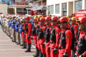 O governador Carlos Massa Ratinho Junior participa da solenidade de troca de comando do Corpo de Bombeiros do Paraná. O coronel Samuel Prestes assume o comando, em substituição ao coronel Antônio Carlos de Morais, que ocupava interinamente o cargo. - Curitiba, 21/01/2019 - Foto: Rodrigo Felix Leal/ANPr