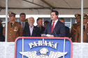 O governador Carlos Massa Ratinho Junior participa da solenidade de troca de comando do Corpo de Bombeiros do Paraná. O coronel Samuel Prestes assume o comando, em substituição ao coronel Antônio Carlos de Morais, que ocupava interinamente o cargo. - Curitiba, 21/01/2019 - Foto: Rodrigo Felix Leal/ANPr