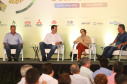 O governador Carlos Massa Ratinho Junior e a ministra da Agricultura, Pecuária e Abastecimento, Tereza Cristina, participam do evento que marca a abertura nacional da colheita da soja. Apucarana, 24/01/2019. Foto: Rodrigo Felix Leal/ANPr