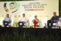 O governador Carlos Massa Ratinho Junior e a ministra da Agricultura, Pecuária e Abastecimento, Tereza Cristina, participam do evento que marca a abertura nacional da colheita da soja. Apucarana, 24/01/2019. Foto: Rodrigo Felix Leal/ANPr