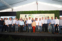 O governador Carlos Massa Ratinho Junior e a ministra da Agricultura, Pecuária e Abastecimento, Tereza Cristina, participam do evento que marca a abertura nacional da colheita da soja. Apucarana, 24/01/2019. Foto: Rodrigo Felix Leal/ANPr