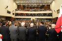 O governador Carlos Massa Ratinho Junior participou nesta sexta-feira (01) da solenidade de posse dos 54 deputados estaduais na Assembleia Legislativa do Paraná. -  Curitiba, 01/02/2019  -  Foto:  Rodrigo Félix Leal/ANPr