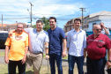 O governador Carlos Massa Ratinho Junior e o prefeito de Curitiba, Rafael Greca, inauguraram neste sábado (02) um parque esportivo no Bairro Novo. A estrutura conta com quadra de futebol com grama sintética, pista de skate com oito obstáculos e quadra poliesportiva. Curitiba,02/02/2019 - Foto: Rodrigo Félix Leal/ANPr