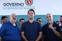 O governador Carlos Massa Ratinho Junior e o prefeito de Curitiba, Rafael Greca, inauguraram neste sábado (02) um parque esportivo no Bairro Novo. A estrutura conta com quadra de futebol com grama sintética, pista de skate com oito obstáculos e quadra poliesportiva. Curitiba,02/02/2019 - Foto: Rodrigo Félix Leal/ANPr