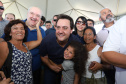 O governador Carlos Massa Ratinho Junior e o prefeito de Curitiba, Rafael Greca, inauguraram neste sábado (02) um parque esportivo no Bairro Novo. A estrutura conta com quadra de futebol com grama sintética, pista de skate com oito obstáculos e quadra poliesportiva. Curitiba,02/02/2019 - Foto: Rodrigo Félix Leal/ANPr