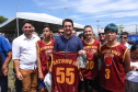 O governador Carlos Massa Ratinho Junior e o prefeito de Curitiba, Rafael Greca, inauguraram neste sábado (02) um parque esportivo no Bairro Novo. A estrutura conta com quadra de futebol com grama sintética, pista de skate com oito obstáculos e quadra poliesportiva. Curitiba,02/02/2019   -  Foto: Rodrigo Félix Leal/ANPr