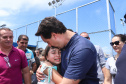 O governador Carlos Massa Ratinho Junior e o prefeito de Curitiba, Rafael Greca, inauguraram neste sábado (02) um parque esportivo no Bairro Novo. A estrutura conta com quadra de futebol com grama sintética, pista de skate com oito obstáculos e quadra poliesportiva. Curitiba,02/02/2019 - Foto: Rodrigo Félix Leal/ANPr