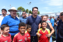 O governador Carlos Massa Ratinho Junior e o prefeito de Curitiba, Rafael Greca, inauguraram neste sábado (02) um parque esportivo no Bairro Novo. A estrutura conta com quadra de futebol com grama sintética, pista de skate com oito obstáculos e quadra poliesportiva. Curitiba,02/02/2019 - Foto: Rodrigo Félix Leal/ANPr