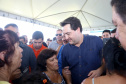 O governador Carlos Massa Ratinho Junior e o prefeito de Curitiba, Rafael Greca, inauguraram neste sábado (02) um parque esportivo no Bairro Novo. A estrutura conta com quadra de futebol com grama sintética, pista de skate com oito obstáculos e quadra poliesportiva. Curitiba,02/02/2019 Foto:Jaelson Lucas / ANPr