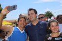 O governador Carlos Massa Ratinho Junior e o prefeito de Curitiba, Rafael Greca, inauguraram neste sábado (02) um parque esportivo no Bairro Novo. A estrutura conta com quadra de futebol com grama sintética, pista de skate com oito obstáculos e quadra poliesportiva. Curitiba,02/02/2019 Foto:Jaelson Lucas / ANPr