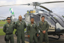 O Governo do Paraná enviou uma equipe aérea para Brumadinho (MG) com o objetivo de auxiliar nas buscas pelas vítimas do rompimento da barragem ocorrida na sexta-feira (25/01). Cinco integrantes do Batalhão de Polícia Militar de Operações Aéreas (BPMOA) viajaram neste domingo (03/02), somando-se à equipe do Corpo de Bombeiros que está naquele estado, incluída na força tarefa de buscas pelas vítimas desde o último domingo (27/01). - Curitiba, 03/02/2019 - Foto: Jaelson Lucas/ANPr