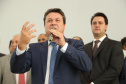 O governador Carlos Massa Ratinho Junior deu posse, em cerimônia no Palácio Iguaçu, ao secretário de Estado do Desenvolvimento Sustentável e Turismo, Marcio Nunes, e aos presidentes das autarquias vinculadas à pasta. Foram empossados os presidentes do Instituto Água e Terra, Everton Souza; do Simepar, Eduardo Alvin; da Paraná Desenvolvimento, Eduardo Bekin; e da Paraná Turismo, João Jacob Mehl. - Curitiba, 12/02/2019 - Foto: José Fernando Ogura/ANPr