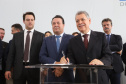 O governador Carlos Massa Ratinho Junior deu posse, em cerimônia no Palácio Iguaçu, ao secretário de Estado do Desenvolvimento Sustentável e Turismo, Marcio Nunes, e aos presidentes das autarquias vinculadas à pasta. Foram empossados os presidentes do Instituto Água e Terra, Everton Souza; do Simepar, Eduardo Alvin; da Paraná Desenvolvimento, Eduardo Bekin; e da Paraná Turismo, João Jacob Mehl. - Curitiba, 12/02/2019 - Foto: José Fernando Ogura/ANPr