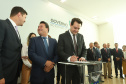 O governador Carlos Massa Ratinho Junior deu posse, em cerimônia no Palácio Iguaçu, ao secretário de Estado do Desenvolvimento Sustentável e Turismo, Marcio Nunes, e aos presidentes das autarquias vinculadas à pasta. Foram empossados os presidentes do Instituto Água e Terra, Everton Souza; do Simepar, Eduardo Alvin; da Paraná Desenvolvimento, Eduardo Bekin; e da Paraná Turismo, João Jacob Mehl. - Curitiba, 12/02/2019 - Foto: Rodrigo Félix Leal/ANPr