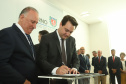 O governador Carlos Massa Ratinho Junior deu posse, em cerimônia no Palácio Iguaçu, ao secretário de Estado do Desenvolvimento Sustentável e Turismo, Marcio Nunes, e aos presidentes das autarquias vinculadas à pasta. Foram empossados os presidentes do Instituto Água e Terra, Everton Souza; do Simepar, Eduardo Alvin; da Paraná Desenvolvimento, Eduardo Bekin; e da Paraná Turismo, João Jacob Mehl. - Curitiba, 12/02/2019 - Foto: Rodrigo Félix Leal/ANPr