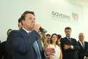 O governador Carlos Massa Ratinho Junior deu posse, em cerimônia no Palácio Iguaçu, ao secretário de Estado do Desenvolvimento Sustentável e Turismo, Marcio Nunes, e aos presidentes das autarquias vinculadas à pasta. Foram empossados os presidentes do Instituto Água e Terra, Everton Souza; do Simepar, Eduardo Alvin; da Paraná Desenvolvimento, Eduardo Bekin; e da Paraná Turismo, João Jacob Mehl. - Curitiba, 12/02/2019 - Foto: Rodrigo Félix Leal/ANPr