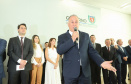 O governador Carlos Massa Ratinho Junior deu posse, em cerimônia no Palácio Iguaçu, ao secretário de Estado do Desenvolvimento Sustentável e Turismo, Marcio Nunes, e aos presidentes das autarquias vinculadas à pasta. Foram empossados os presidentes do Instituto Água e Terra, Everton Souza; do Simepar, Eduardo Alvin; da Paraná Desenvolvimento, Eduardo Bekin; e da Paraná Turismo, João Jacob Mehl. - Curitiba, 12/02/2019 - Foto: Rodrigo Félix Leal/ANPr
