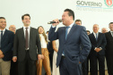 O governador Carlos Massa Ratinho Junior deu posse, em cerimônia no Palácio Iguaçu, ao secretário de Estado do Desenvolvimento Sustentável e Turismo, Marcio Nunes, e aos presidentes das autarquias vinculadas à pasta. Foram empossados os presidentes do Instituto Água e Terra, Everton Souza; do Simepar, Eduardo Alvin; da Paraná Desenvolvimento, Eduardo Bekin; e da Paraná Turismo, João Jacob Mehl. - Curitiba, 12/02/2019 - Foto: Rodrigo Félix Leal/ANPr