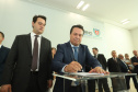 O governador Carlos Massa Ratinho Junior deu posse, em cerimônia no Palácio Iguaçu, ao secretário de Estado do Desenvolvimento Sustentável e Turismo, Marcio Nunes, e aos presidentes das autarquias vinculadas à pasta. Foram empossados os presidentes do Instituto Água e Terra, Everton Souza; do Simepar, Eduardo Alvin; da Paraná Desenvolvimento, Eduardo Bekin; e da Paraná Turismo, João Jacob Mehl. - Curitiba, 12/02/2019 - Foto: Rodrigo Félix Leal/ANPr