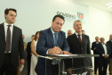 O governador Carlos Massa Ratinho Junior deu posse, em cerimônia no Palácio Iguaçu, ao secretário de Estado do Desenvolvimento Sustentável e Turismo, Marcio Nunes, e aos presidentes das autarquias vinculadas à pasta. Foram empossados os presidentes do Instituto Água e Terra, Everton Souza; do Simepar, Eduardo Alvin; da Paraná Desenvolvimento, Eduardo Bekin; e da Paraná Turismo, João Jacob Mehl. - Curitiba, 12/02/2019 - Foto: Rodrigo Félix Leal/ANPr