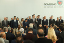 O governador Carlos Massa Ratinho Junior deu posse, em cerimônia no Palácio Iguaçu, ao secretário de Estado do Desenvolvimento Sustentável e Turismo, Marcio Nunes, e aos presidentes das autarquias vinculadas à pasta. Foram empossados os presidentes do Instituto Água e Terra, Everton Souza; do Simepar, Eduardo Alvin; da Paraná Desenvolvimento, Eduardo Bekin; e da Paraná Turismo, João Jacob Mehl. - Curitiba, 12/02/2019 - Foto: Rodrigo Félix Leal/ANPr
