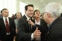 O governador Carlos Massa Ratinho Junior deu posse, em cerimônia no Palácio Iguaçu, ao secretário de Estado do Desenvolvimento Sustentável e Turismo, Marcio Nunes, e aos presidentes das autarquias vinculadas à pasta. Foram empossados os presidentes do Instituto Água e Terra, Everton Souza; do Simepar, Eduardo Alvin; da Paraná Desenvolvimento, Eduardo Bekin; e da Paraná Turismo, João Jacob Mehl. - Curitiba, 12/02/2019 - Foto: Rodrigo Félix Leal/ANPr