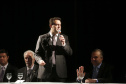 O governador Carlos Massa Ratinho Junior, dá posse a Ney Leprevost na pasta da secretaria da Justiça, Família e Trabalho.Curitiba, 12-02-19.Foto: Arnaldo Alves / ANPr.