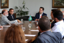 Reunião do governador Carlos Massa Ratinho Junior com a ministra de Indústria e Comércio do Paraguai, Liz Cramer; o governador do Departamento de Misiones, Carlos Arrechea Ortíz; o cônsul-geral do Paraguai no Brasil, Carlos José Fleitas Rodriguez, e empresários.  -  Curitiba, 14/02/2019  -  Foto: Gilson Abreu/ANPr