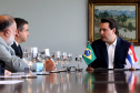 Reunião do governador Carlos Massa Ratinho Junior com a ministra de Indústria e Comércio do Paraguai, Liz Cramer; o governador do Departamento de Misiones, Carlos Arrechea Ortíz; o cônsul-geral do Paraguai no Brasil, Carlos José Fleitas Rodriguez, e empresários.  -  Curitiba, 14/02/2019  -  Foto: Gilson Abreu/ANPr
