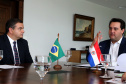 Reunião do governador Carlos Massa Ratinho Junior com a ministra de Indústria e Comércio do Paraguai, Liz Cramer; o governador do Departamento de Misiones, Carlos Arrechea Ortíz; o cônsul-geral do Paraguai no Brasil, Carlos José Fleitas Rodriguez, e empresários.  -  Curitiba, 14/02/2019  -  Foto: Gilson Abreu/ANPr