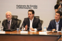 O presidente da Companhia de Habitação do Paraná (Cohapar), Jorge Lange, apresentou ao governador Carlos Massa Ratinho Junior nesta terça-feira (19) a proposta de reestruturação de cargos da empresa com economia de 22% apenas em janeiro. A folha de pagamento encolheu de R$ 1,75 milhão para 1,35 milhão. A economia deve gerar investimentos para diminuir o déficit habitacional de 485 mil domicílios. Curitiba,19/02/2019  -  Foto: Rodrigo Félix Leal/ANPr
