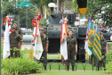 Os 74 anos da Tomada de Monte Castelo, batalha no Norte da Itália que marcou a participação da Força Expedicionária Brasileira (FEB) na Segunda Guerra Mundial, foram lembrados nesta quinta-feira (21/2), em cerimônia no Museu do Expedicionário, em Curitiba. O governador Carlos Massa Ratinho Junior participou no evento, junto com quatro expedicionários e familiares dos pracinhas. - Curitiba, 21/02/2019 - Foto: Rodrigo Félix Leal/ANPr
