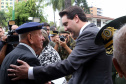 O governador Carlos Massa Ratinho Junior particip da cerimônia que comemora o 74º aniversário da tomada de Monte Castelo, na Itália, pela Força Expedicionária Brasileira, na Segunda Guerra Mundial. Foto: Gilson Abreu/ANPr