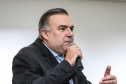 O governador Carlos Massa Ratinho Junior participa da solenidade que formaliza a Força-Tarefa Infância Segura de Prevenção e Combate a Crimes Contra a Criança, nesta quinta-feira (21) no Palácio da Justiça.  Na foto, o deputado federal e secretário da Justiça, Família e Trabalho (Sejuf), Ney Leprevost. -  Curitiba, 21/02/2019 -  Foto: Geraldo Bubniak/ANPr