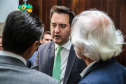 O governador Carlos Massa Ratinho Junior participa da solenidade que formaliza a Força-Tarefa Infância Segura de Prevenção e Combate a Crimes Contra a Criança, nesta quinta-feira (21) no Palácio da Justiça.    Curitiba, 21/02/2019 -  Foto: Geraldo Bubniak/ANPr