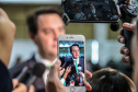 O governador Carlos Massa Ratinho Junior participa da solenidade que formaliza a Força-Tarefa Infância Segura de Prevenção e Combate a Crimes Contra a Criança, nesta quinta-feira (21) no Palácio da Justiça.    Curitiba, 21/02/2019 -  Foto: Geraldo Bubniak/ANPr