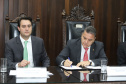O governador Carlos Massa Ratinho Junior participa da solenidade que formaliza a Força-Tarefa Infância Segura de Prevenção e Combate a Crimes Contra a Criança, nesta quinta-feira (21) no Palácio da Justiça.    Curitiba, 21/02/2019 -  Foto:  Rodrigo Félix Leal/ANPr