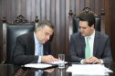 O governador Carlos Massa Ratinho Junior participa da solenidade que formaliza a Força-Tarefa Infância Segura de Prevenção e Combate a Crimes Contra a Criança, nesta quinta-feira (21) no Palácio da Justiça.    Curitiba, 21/02/2019 -  Foto:  Rodrigo Félix Leal/ANPr