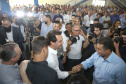 Governador Carlos Massa Ratinho Júnior participa da posse da nova diretoria da Associação dos Municípios do Norte Pioneiro (Amunorpi). O prefeito de Pinhalão, Sérgio Rodrigues é o presidente da Associação.  -  Pinhalão, 22/01/2019  -  Foto: Jaelson Lucas/ANPr