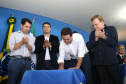 Governador Carlos Massa Ratinho Júnior participa da posse da nova diretoria da Associação dos Municípios do Norte Pioneiro (Amunorpi). O prefeito de Pinhalão, Sérgio Rodrigues é o presidente da Associação.  -  Pinhalão, 22/01/2019  -  Foto: Jaelson Lucas/ANPr