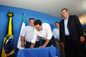 Governador Carlos Massa Ratinho Júnior participa da posse da nova diretoria da Associação dos Municípios do Norte Pioneiro (Amunorpi). O prefeito de Pinhalão, Sérgio Rodrigues é o presidente da Associação.  -  Pinhalão, 22/01/2019  -  Foto: Jaelson Lucas/ANPr
