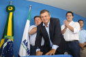 Governador Carlos Massa Ratinho Júnior participa da posse da nova diretoria da Associação dos Municípios do Norte Pioneiro (Amunorpi). O prefeito de Pinhalão, Sérgio Rodrigues é o presidente da Associação.  -  Pinhalão, 22/01/2019  -  Foto: Jaelson Lucas/ANPr
